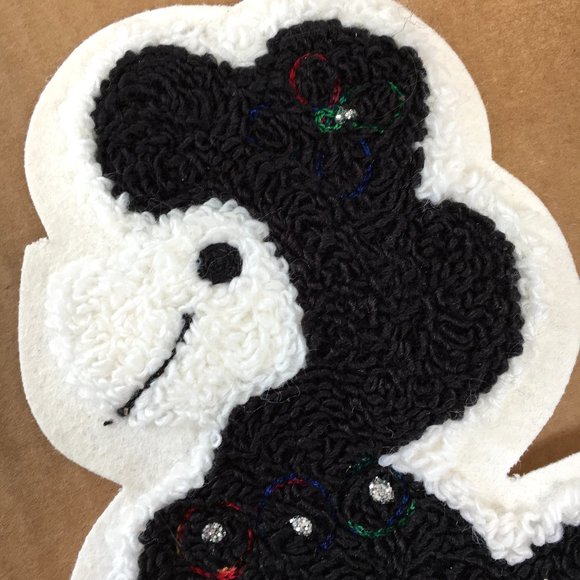 50’s Large  Black 8"  Chenille Poodle Applique NOS NWOT - Picture 3 of 6